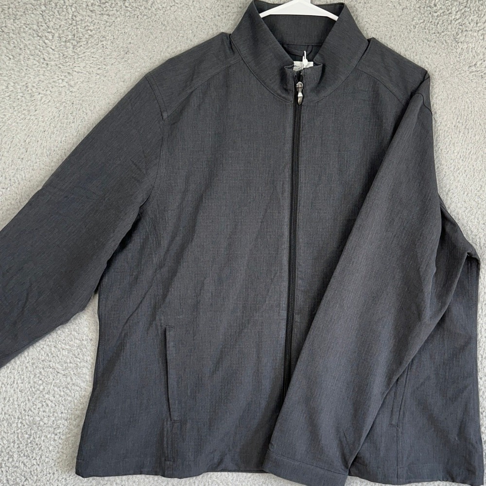 NEW Greg Norman Jacket Womens 2XL Grey Full Zip Golf Ripstop Stretch Lightweight